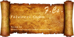 Felvinczi Csaba névjegykártya