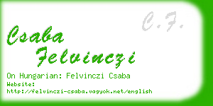 csaba felvinczi business card